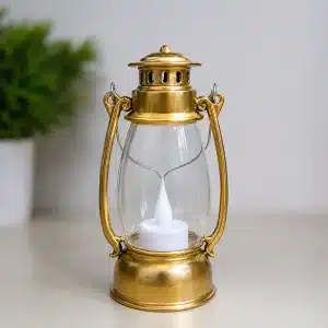 Vintage Portable LED Lantern with Flame Effect