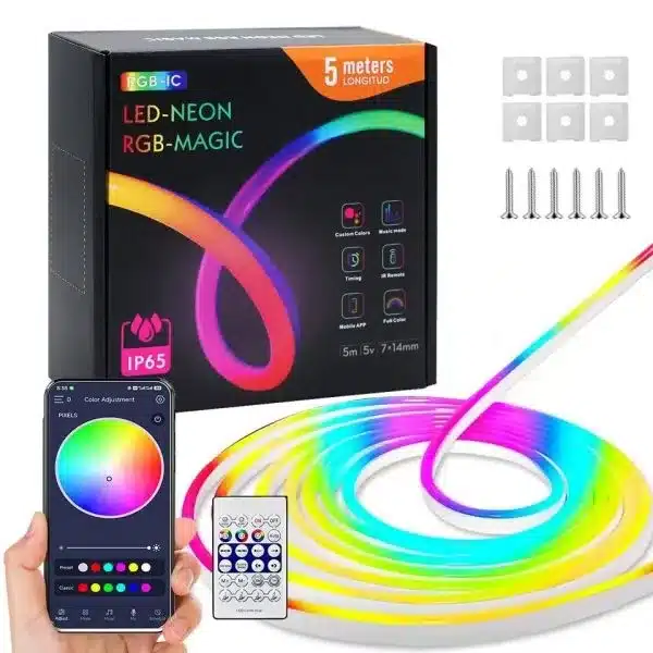 RGB Magic LED Neon Strip Light – 5 Meter